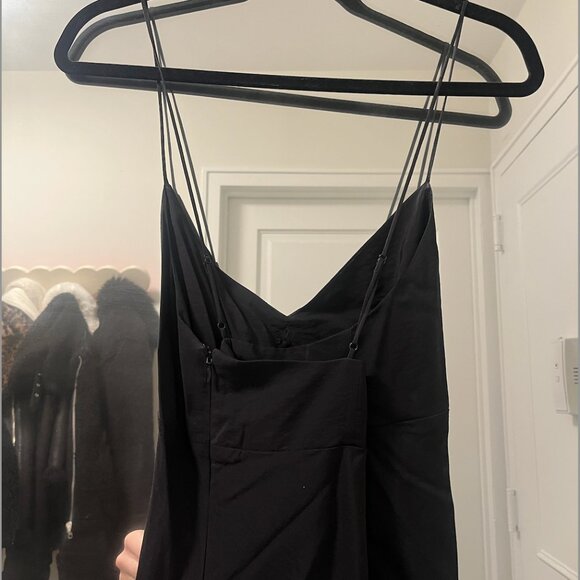 Madewell NWT Black Layton Midi Slip Dress, Size 10 - Picture 5 of 7